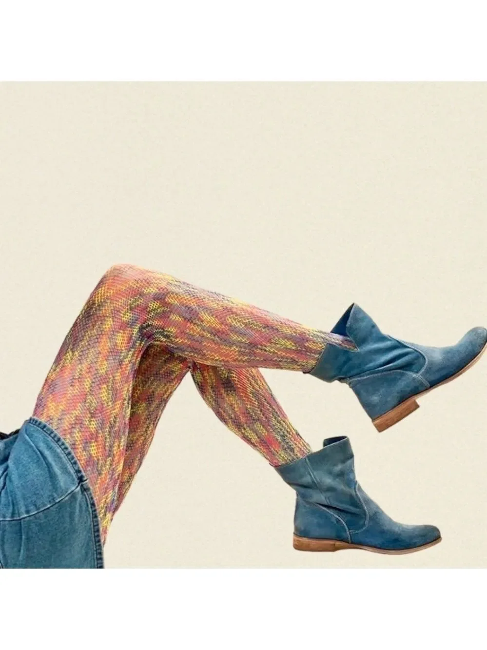 NWT Multicolor Neon Mesh Fishnet-Style Tights Pantyhose Hosiery Stockings-S/M